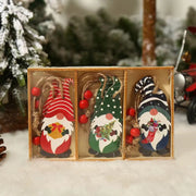 9 Pcs Wooden Christmas Hanging Ornaments Bulk Set Holiday Decorations