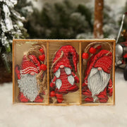 9 Pcs Wooden Christmas Hanging Ornaments Bulk Set Holiday Decorations