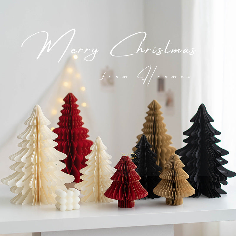 Christmas Paper Tree Honeycomb Centerpiece Bulk DIY Table Decoration for Holiday Party Home Decor