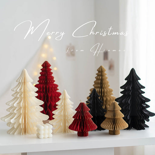 Christmas Paper Tree Honeycomb Centerpiece Bulk DIY Table Decoration for Holiday Party Home Decor