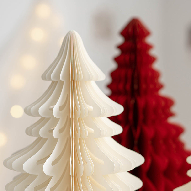 Christmas Paper Tree Honeycomb Centerpiece Bulk DIY Table Decoration for Holiday Party Home Decor