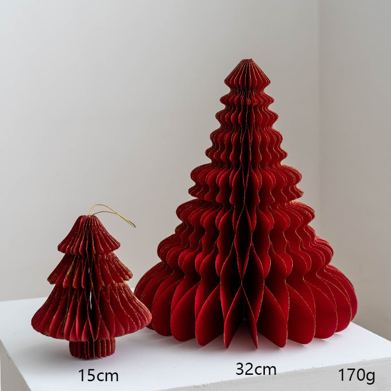 Christmas Paper Tree Honeycomb Centerpiece Bulk DIY Table Decoration for Holiday Party Home Decor