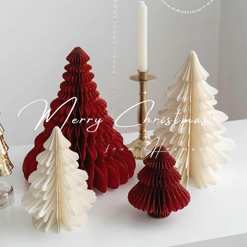 Christmas Paper Tree Honeycomb Centerpiece Bulk DIY Table Decoration for Holiday Party Home Decor