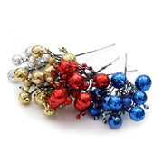 9 Inch Christmas Glitter Holy Berries Stems Holly Picks Ornaments Bulk Wholesale