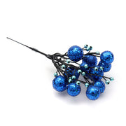 9 Inch Christmas Glitter Holy Berries Stems Holly Picks Ornaments Bulk Wholesale