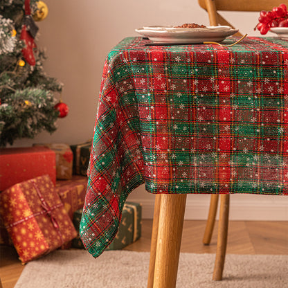 Bulk Christmas Plaid Snowflakes Tablecloths for Christmas Party Decor Wholesale