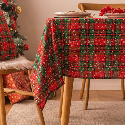 Bulk Christmas Plaid Snowflakes Tablecloths for Christmas Party Decor Wholesale