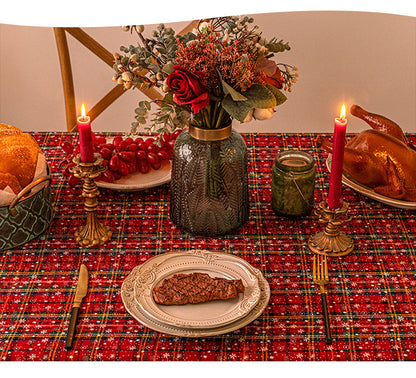 Bulk Christmas Plaid Snowflakes Tablecloths for Christmas Party Decor Wholesale