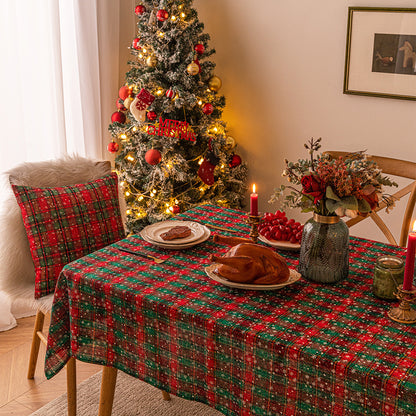 Bulk Christmas Plaid Snowflakes Tablecloths for Christmas Party Decor Wholesale