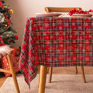 Bulk Christmas Plaid Snowflakes Tablecloths for Christmas Party Decor Wholesale