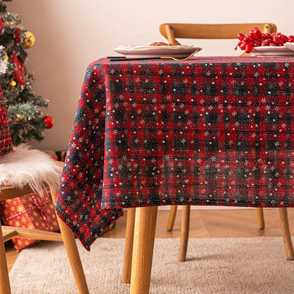 Bulk Christmas Plaid Snowflakes Tablecloths for Christmas Party Decor Wholesale