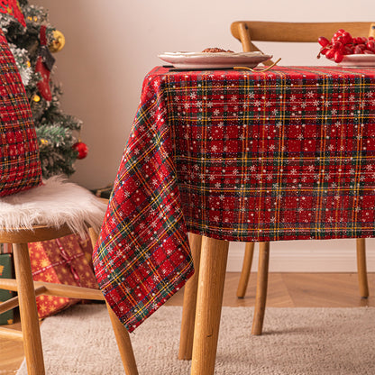 Bulk Christmas Plaid Snowflakes Tablecloths for Christmas Party Decor Wholesale