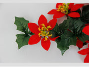 Artificial Poinsettia Teardrop Swag Hanging Ornament 24 Inch Red Silk Christmas Floral Bulk