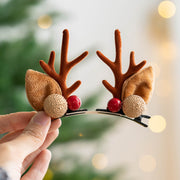 Christmas Reindeer Antler Headband Hair Clips for Women Kids, Holiday Hair Accessories, Bulk Pack