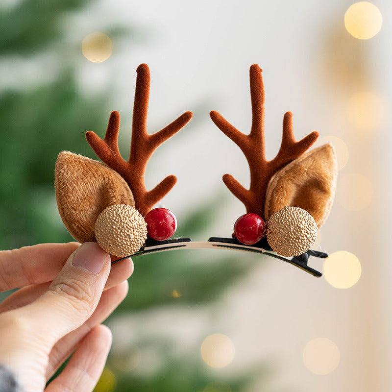 Christmas Reindeer Antler Headband Hair Clips for Women Kids, Holiday Hair Accessories, Bulk Pack