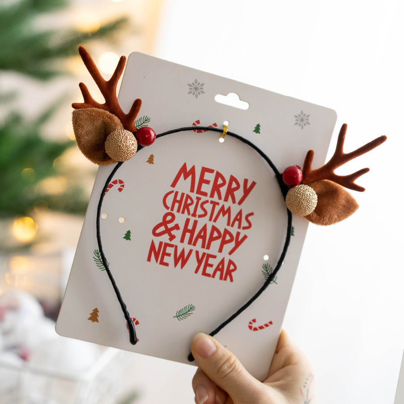 Christmas Reindeer Antler Headband Hair Clips for Women Kids, Holiday Hair Accessories, Bulk Pack