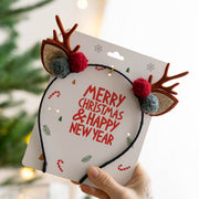 Christmas Reindeer Antler Headband Hair Clips for Women Kids, Holiday Hair Accessories, Bulk Pack