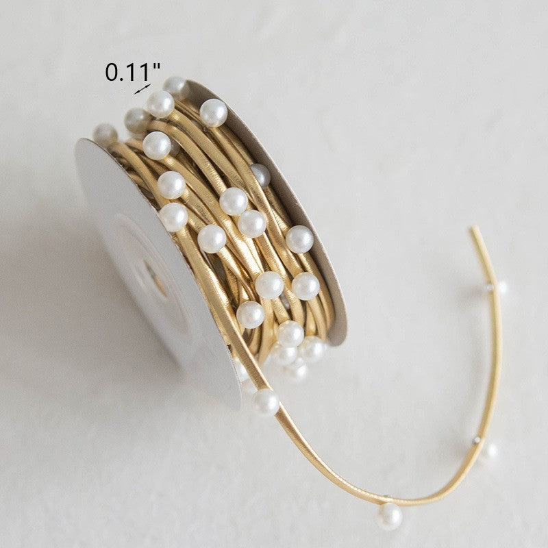 Bulk Grosgrain Ribbon with Pearl Beads for Christmas Gift Wrapping Crafts DIY Holiday Decorations