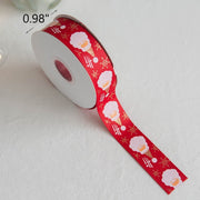 Bulk Grosgrain Ribbon with Pearl Beads for Christmas Gift Wrapping Crafts DIY Holiday Decorations