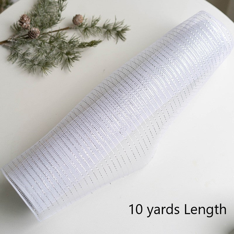 Christmas Snowflake Mesh Ribbon 10 Yards DIY Bows Tree Decoration Holiday Craft Material