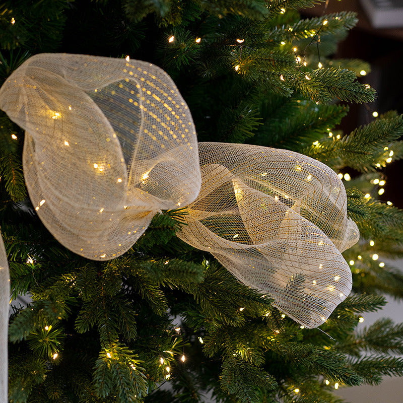 Christmas Snowflake Mesh Ribbon 10 Yards DIY Bows Tree Decoration Holiday Craft Material