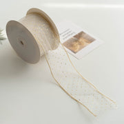 Christmas Snowflake Mesh Ribbon 10 Yards DIY Bows Tree Decoration Holiday Craft Material