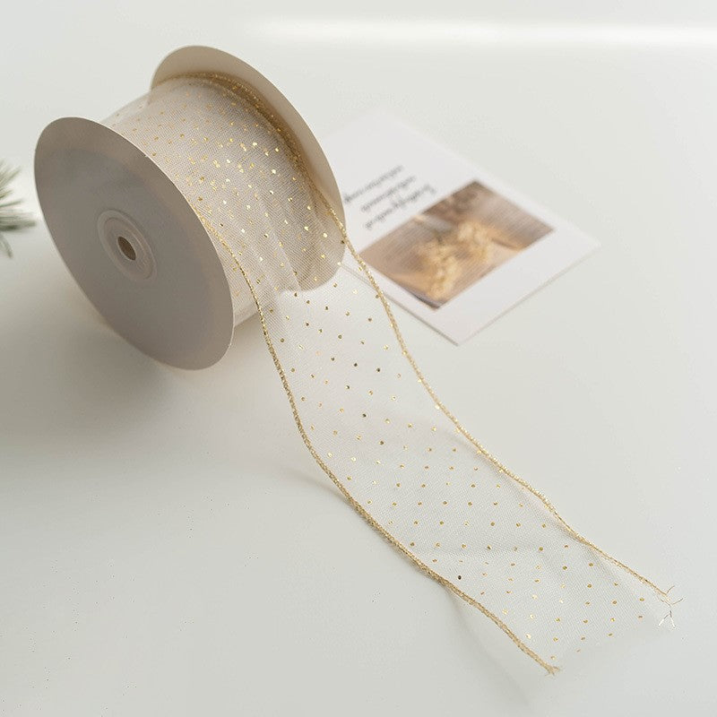 Christmas Snowflake Mesh Ribbon 10 Yards DIY Bows Tree Decoration Holiday Craft Material