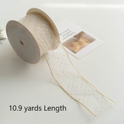 Christmas Snowflake Mesh Ribbon 10 Yards DIY Bows Tree Decoration Holiday Craft Material