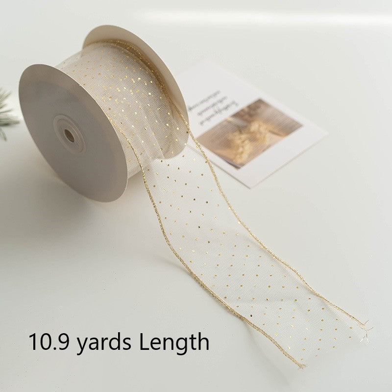 Christmas Snowflake Mesh Ribbon 10 Yards DIY Bows Tree Decoration Holiday Craft Material
