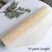Christmas Snowflake Mesh Ribbon 10 Yards DIY Bows Tree Decoration Holiday Craft Material