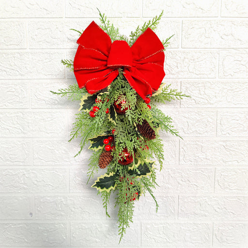Bulk Artificial Christmas Teardrop Swag Garland 24 Inch for Stairs Door Fireplace Window Holiday Decor
