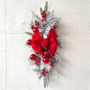 10 Pcs Artificial Christmas Teardrop Swag Garland for Stairs Door Fireplace Window Indoor Outdoor Decor