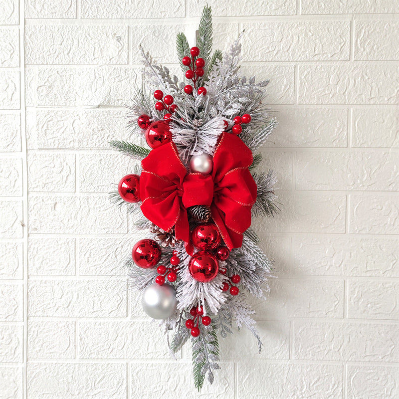 10 Pcs Artificial Christmas Teardrop Swag Garland for Stairs Door Fireplace Window Indoor Outdoor Decor