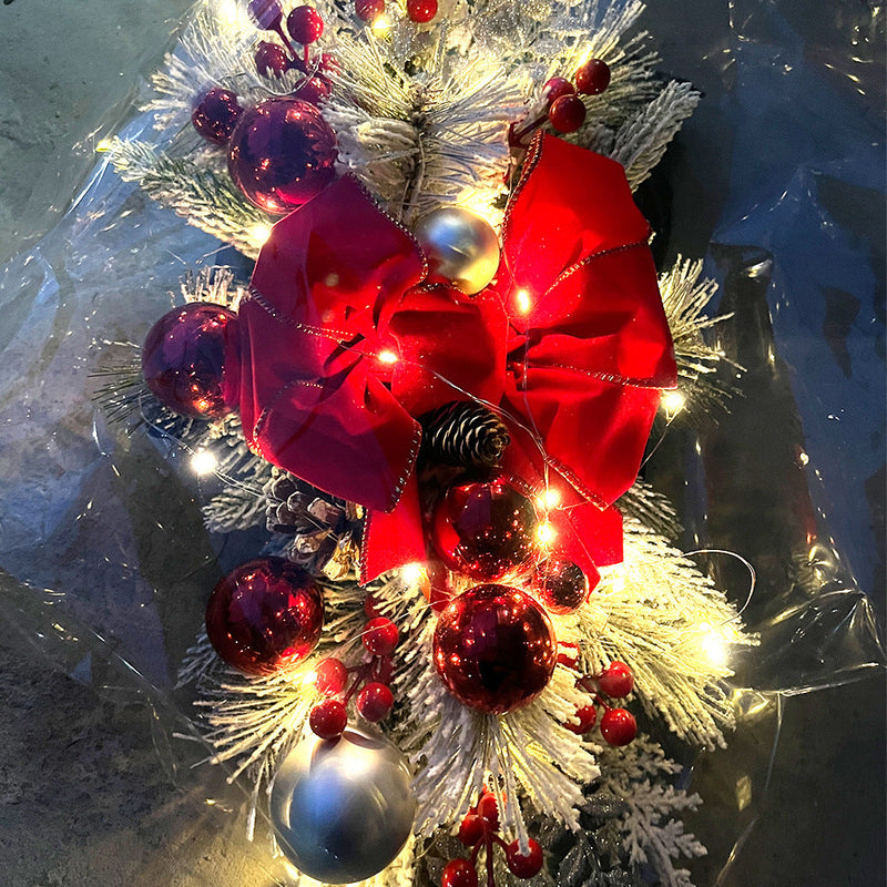 10 Pcs Artificial Christmas Teardrop Swag Garland for Stairs Door Fireplace Window Indoor Outdoor Decor