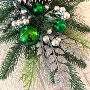 10 Pcs Artificial Christmas Teardrop Swag Garland for Stairs Door Fireplace Window Indoor Outdoor Decor