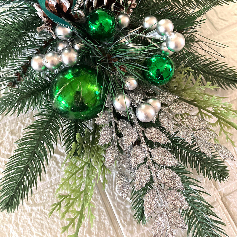 10 Pcs Artificial Christmas Teardrop Swag Garland for Stairs Door Fireplace Window Indoor Outdoor Decor
