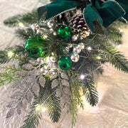 10 Pcs Artificial Christmas Teardrop Swag Garland for Stairs Door Fireplace Window Indoor Outdoor Decor