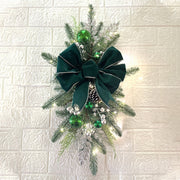 10 Pcs Artificial Christmas Teardrop Swag Garland for Stairs Door Fireplace Window Indoor Outdoor Decor