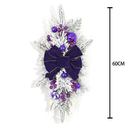 Bulk Christmas Teardrop Swag with Purple Berries 24 Inch Artificial Garland for Stairs Door Fireplace Window Home Decor