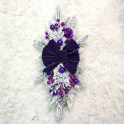 Bulk Christmas Teardrop Swag with Purple Berries 24 Inch Artificial Garland for Stairs Door Fireplace Window Home Decor