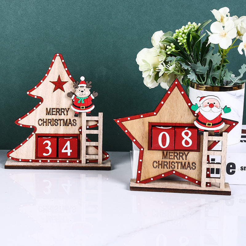 Christmas Tabletop Ornament with Santa Number Cube, Holiday Decor for Home Office, Bulk Quantity