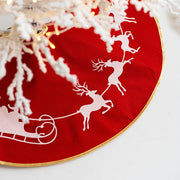 Christmas Tree Skirt Apron Ornament Base Cover 48 Inch Red Green Holiday Decor