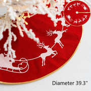 Christmas Tree Skirt Apron Ornament Base Cover 48 Inch Red Green Holiday Decor