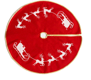Christmas Tree Skirt Apron Ornament Base Cover 48 Inch Red Green Holiday Decor