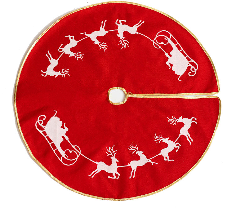 Christmas Tree Skirt Apron Ornament Base Cover 48 Inch Red Green Holiday Decor