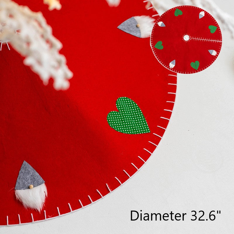Christmas Tree Skirt Apron Ornament Base Cover 48 Inch Red Green Holiday Decor