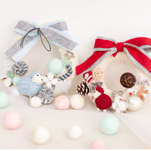 Christmas Wool Felt Wreath DIY Ornament for Front Door Bulk Wholesale Craft Decoration