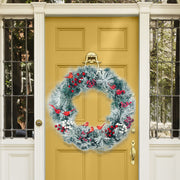Christmas Wreaths Bulk Set with Berry, Cedar, Red Bird, Cardinal Ornaments for Front Door, Indoor Outdoor Decor