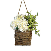 Cream Hydrangea Artificial Flowers Bulk 12 Inch Door Hanger Basket Wreath for Front Door Wall Porch Decor