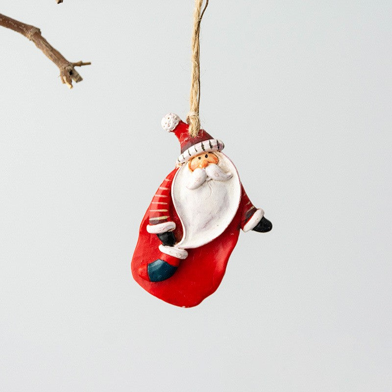 10 Pcs Christmas Hanging Ornaments Santa Claus Snowman Pendants Bulk Holiday Decorations
